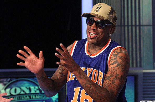 Dennis Rodman is just a power 'ho. (Photo by Laura Cavanaugh/Getty Images)