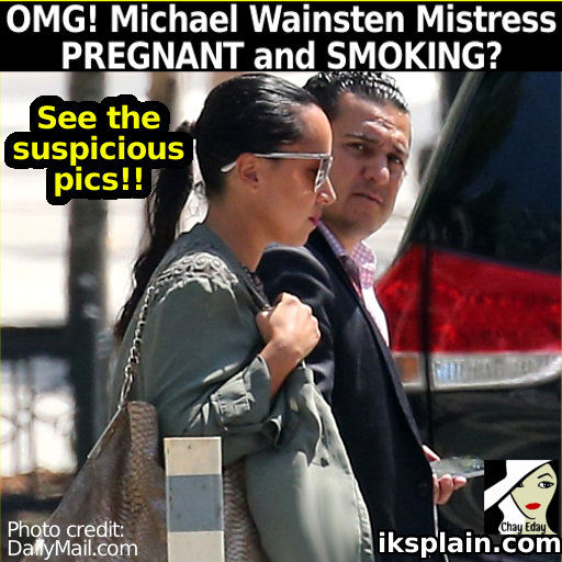Michael Wainstein's mistress, Elyse Bensusan is caught looking pregnant and smoking.
